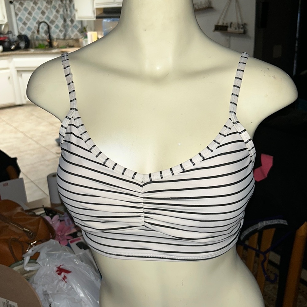 Striped Bathing Suit Top - large size